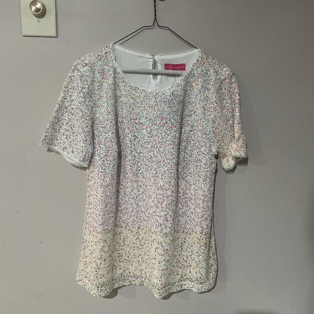 White sequin top glamour
